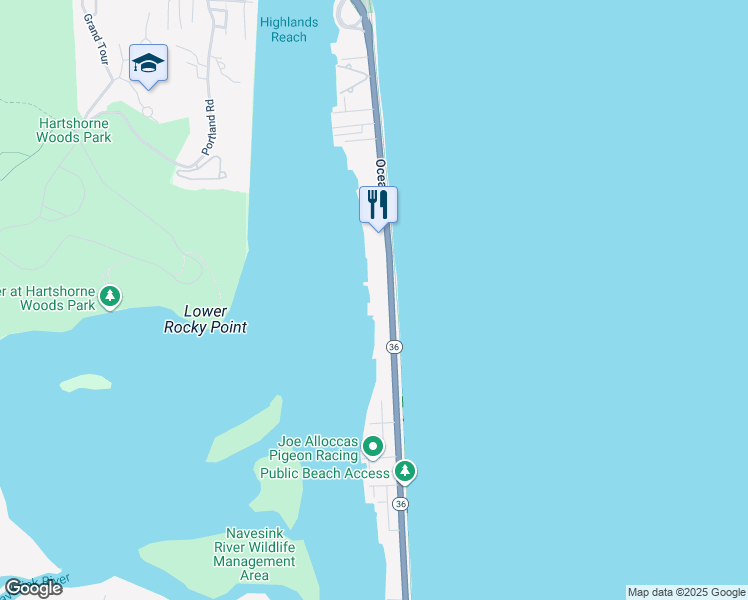 map of restaurants, bars, coffee shops, grocery stores, and more near 402 Ocean Avenue in Sea Bright