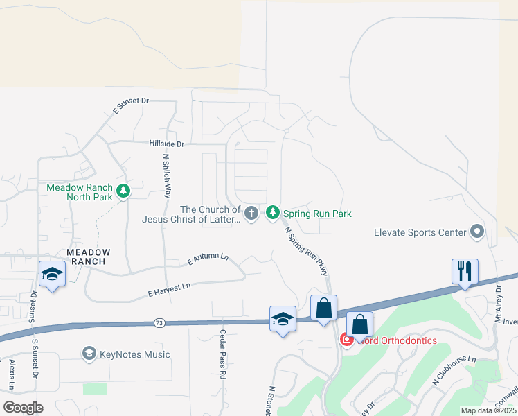 map of restaurants, bars, coffee shops, grocery stores, and more near 3405 East in Eagle Mountain
