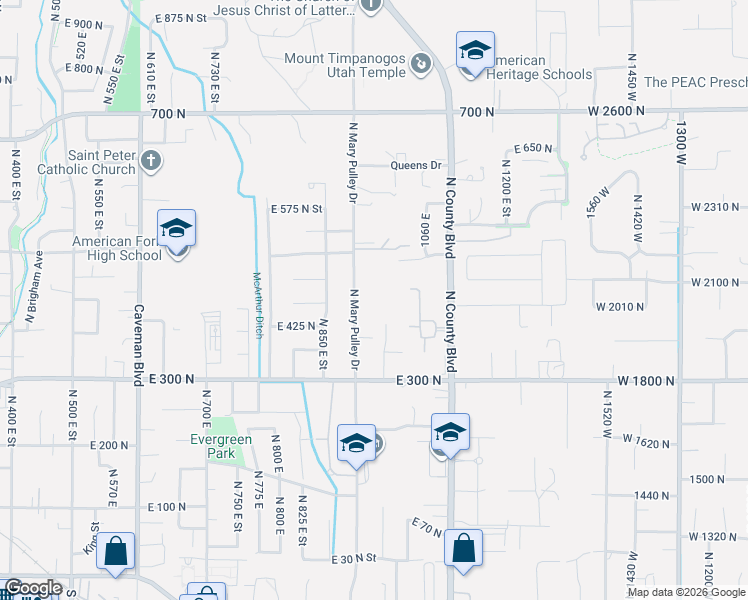 map of restaurants, bars, coffee shops, grocery stores, and more near in American Fork