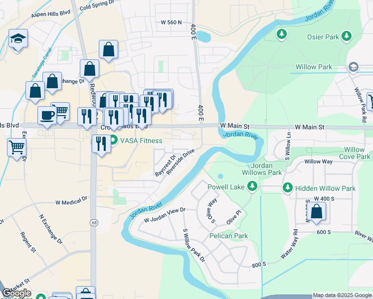 map of restaurants, bars, coffee shops, grocery stores, and more near 331 Seagull Lane in Saratoga Springs