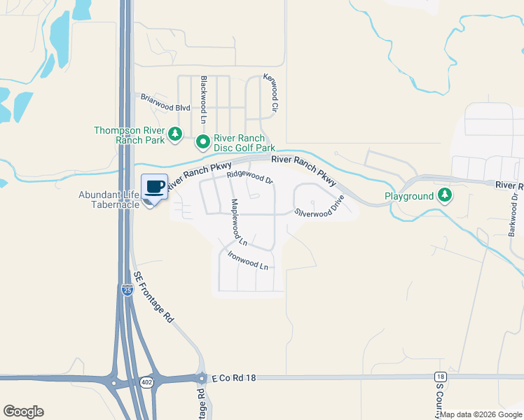 map of restaurants, bars, coffee shops, grocery stores, and more near 5043 Silverwood Drive in Johnstown