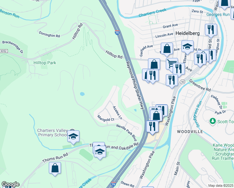 map of restaurants, bars, coffee shops, grocery stores, and more near 782 Marigold Court in Bridgeville