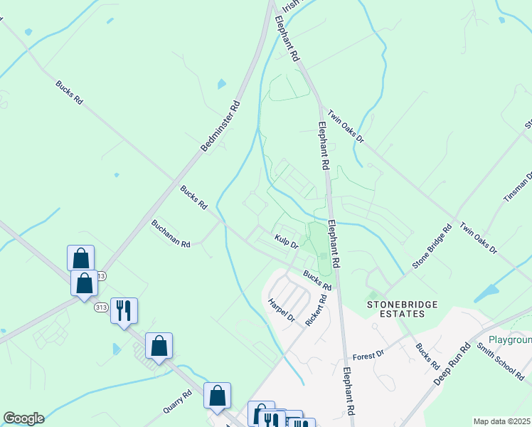 map of restaurants, bars, coffee shops, grocery stores, and more near 144 Overholt Drive in Perkasie