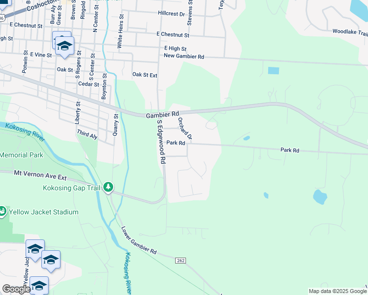 map of restaurants, bars, coffee shops, grocery stores, and more near 102 Park Road in Mount Vernon