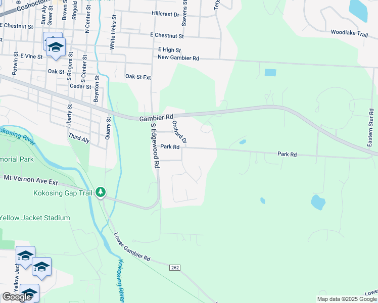 map of restaurants, bars, coffee shops, grocery stores, and more near 102 Park Road in Mount Vernon