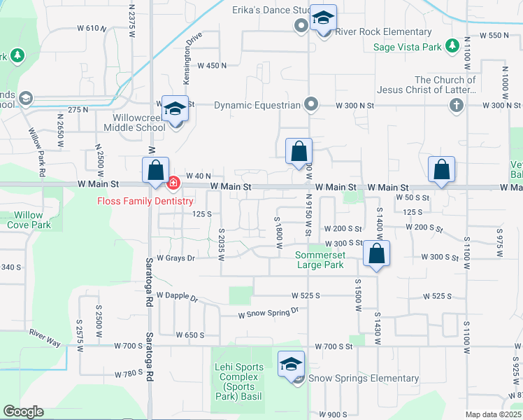 map of restaurants, bars, coffee shops, grocery stores, and more near 131 South 1900 West in Lehi