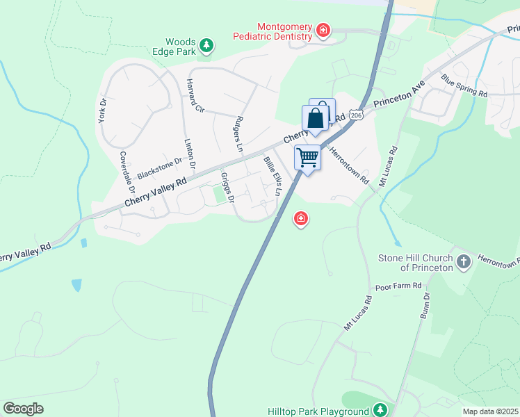 map of restaurants, bars, coffee shops, grocery stores, and more near 115 William Patterson Court in Princeton