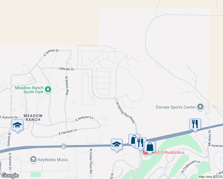 map of restaurants, bars, coffee shops, grocery stores, and more near 9634 North Red Bridge Street in Eagle Mountain