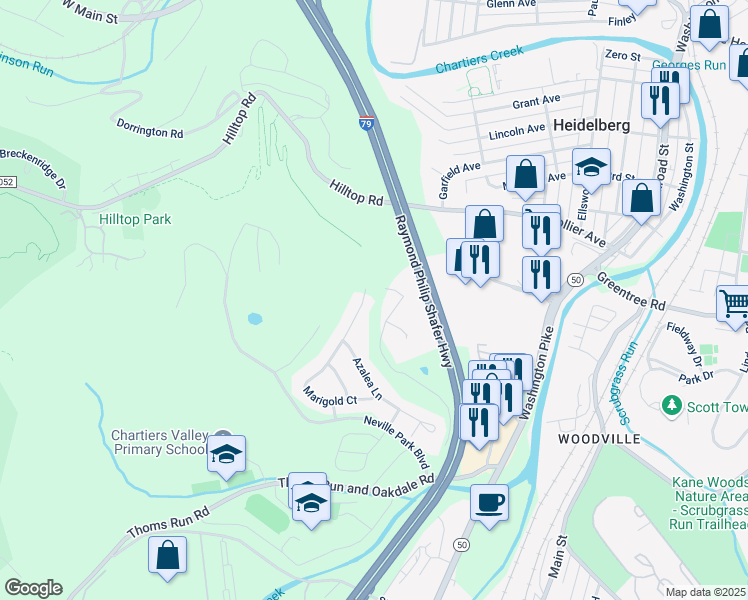 map of restaurants, bars, coffee shops, grocery stores, and more near 782 Marigold Court in Bridgeville