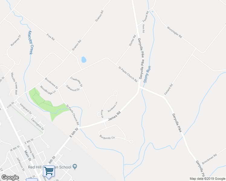 map of restaurants, bars, coffee shops, grocery stores, and more near 1100 Bordeaux Lane in Pennsburg