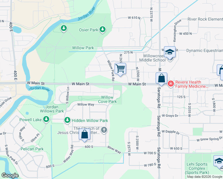 map of restaurants, bars, coffee shops, grocery stores, and more near 2727 West 110 North in Lehi