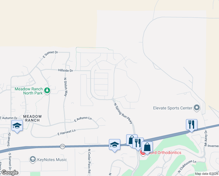 map of restaurants, bars, coffee shops, grocery stores, and more near 9727 North Aaron Avenue in Eagle Mountain
