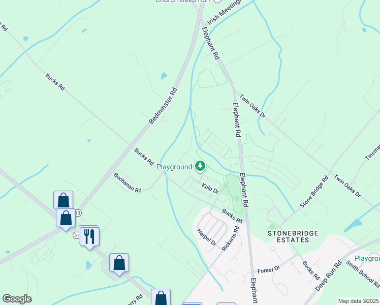 map of restaurants, bars, coffee shops, grocery stores, and more near 132 Overholt Drive in Perkasie