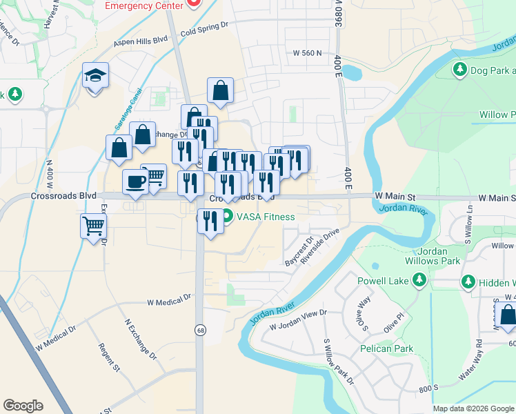 map of restaurants, bars, coffee shops, grocery stores, and more near 1354 North Street in Saratoga Springs