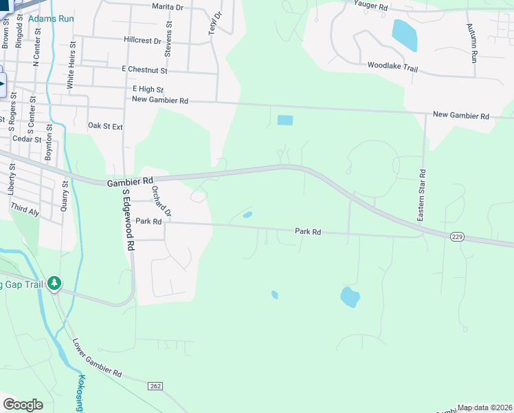 map of restaurants, bars, coffee shops, grocery stores, and more near 1205 Park Road in Mount Vernon