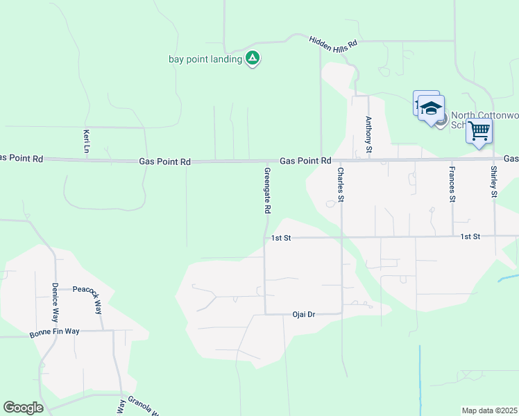 map of restaurants, bars, coffee shops, grocery stores, and more near 3440 Greengate Road in Cottonwood