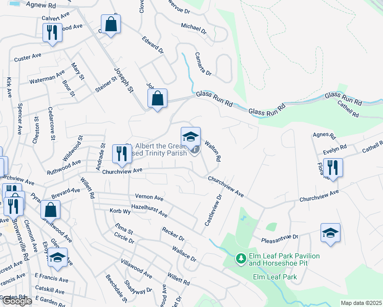map of restaurants, bars, coffee shops, grocery stores, and more near 3198 Schieck Street in Pittsburgh