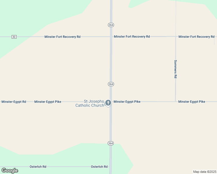 map of restaurants, bars, coffee shops, grocery stores, and more near 2621 Ohio 364 in Minster