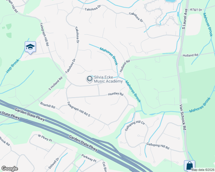 map of restaurants, bars, coffee shops, grocery stores, and more near 240 Holland Road in Holmdel