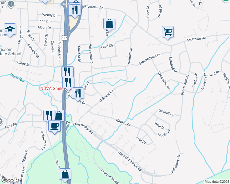 map of restaurants, bars, coffee shops, grocery stores, and more near 2 Firethorn Road in Old Bridge