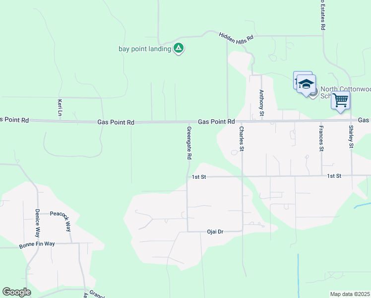 map of restaurants, bars, coffee shops, grocery stores, and more near 3440 Greengate Road in Cottonwood