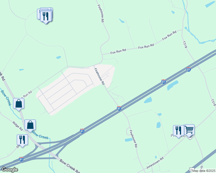 map of restaurants, bars, coffee shops, grocery stores, and more near 580 Firehouse Road in Grantville