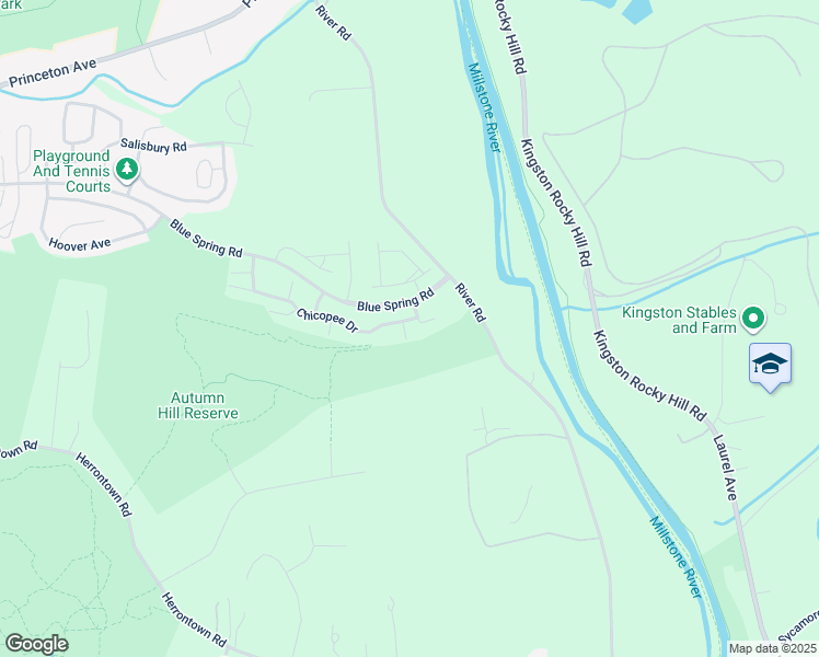 map of restaurants, bars, coffee shops, grocery stores, and more near 24c Chestnut Court in Princeton
