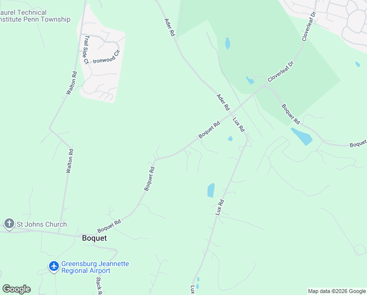 map of restaurants, bars, coffee shops, grocery stores, and more near 2078 Boquet Road in Jeannette