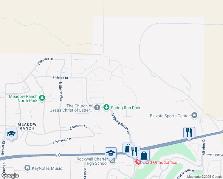 map of restaurants, bars, coffee shops, grocery stores, and more near 9728 North Aaron Avenue in Eagle Mountain