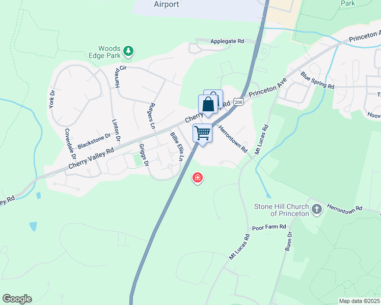 map of restaurants, bars, coffee shops, grocery stores, and more near 759 State Road in Princeton