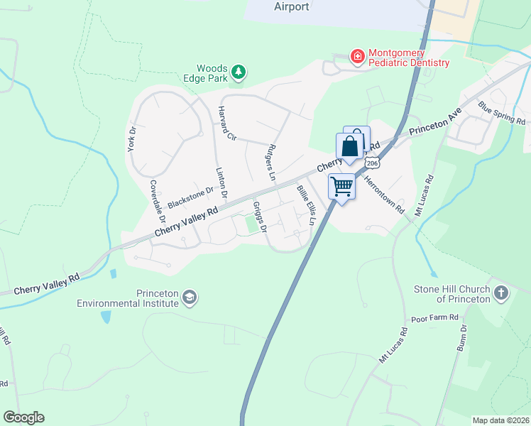 map of restaurants, bars, coffee shops, grocery stores, and more near 208 William Livingston Court in Princeton