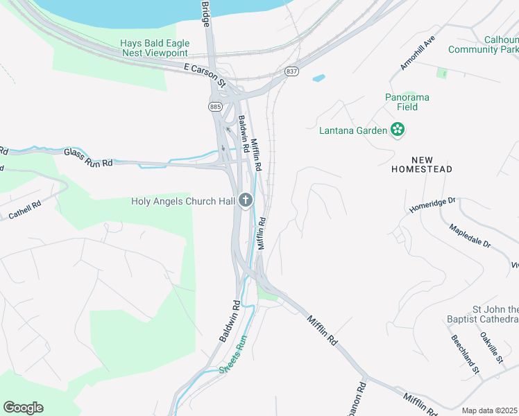 map of restaurants, bars, coffee shops, grocery stores, and more near 403 Baldwin Road in Pittsburgh