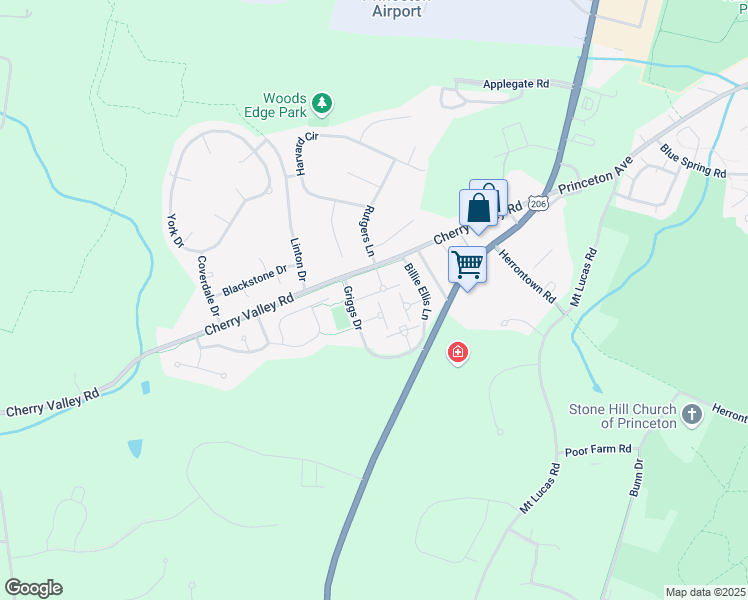 map of restaurants, bars, coffee shops, grocery stores, and more near 189 Jonathon Dayton Court in Princeton