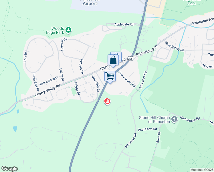 map of restaurants, bars, coffee shops, grocery stores, and more near 759 State Road in Princeton