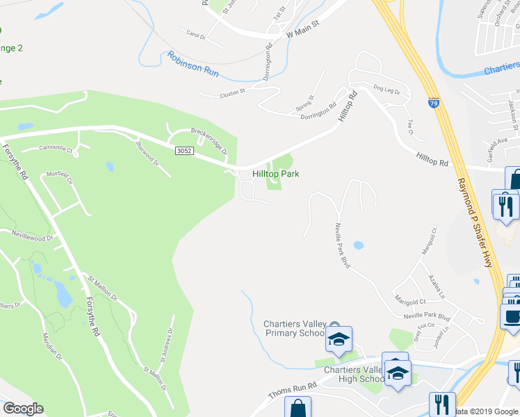 map of restaurants, bars, coffee shops, grocery stores, and more near 907 Cherry Hill Drive in Presto