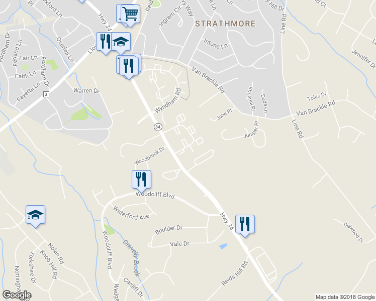 map of restaurants, bars, coffee shops, grocery stores, and more near 1506 Wellington Place in Matawan