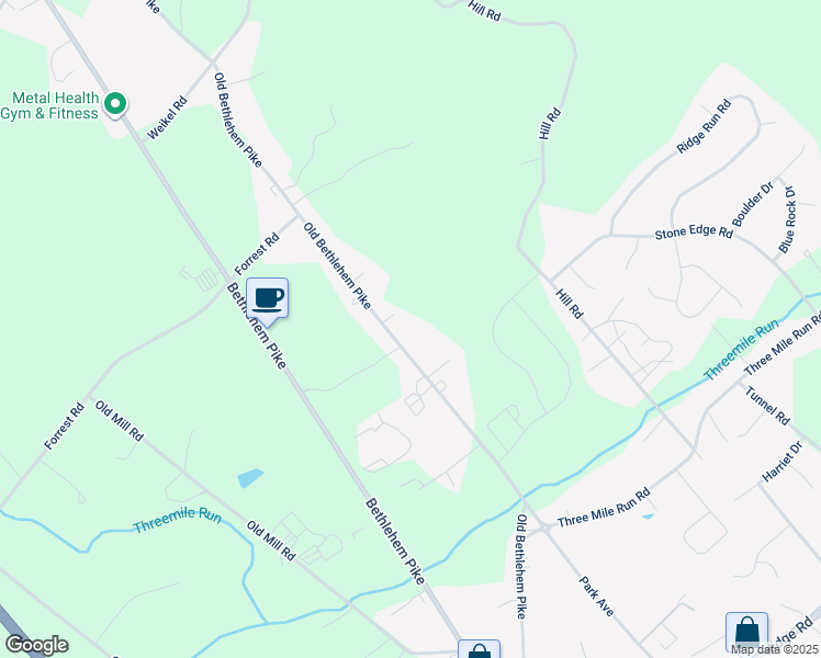 map of restaurants, bars, coffee shops, grocery stores, and more near 1911 Old Bethlehem Pike in Sellersville