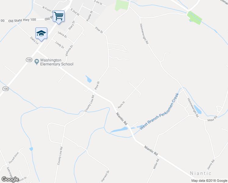 map of restaurants, bars, coffee shops, grocery stores, and more near 474 Niantic Road in Barto