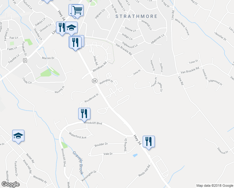 map of restaurants, bars, coffee shops, grocery stores, and more near 1408 Wellington Place in Matawan