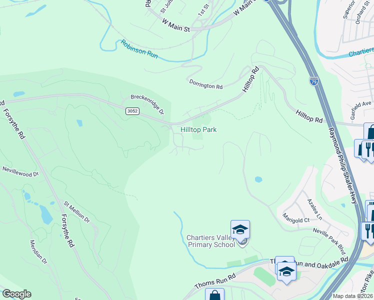 map of restaurants, bars, coffee shops, grocery stores, and more near 803 Cherry Hill Drive in Presto