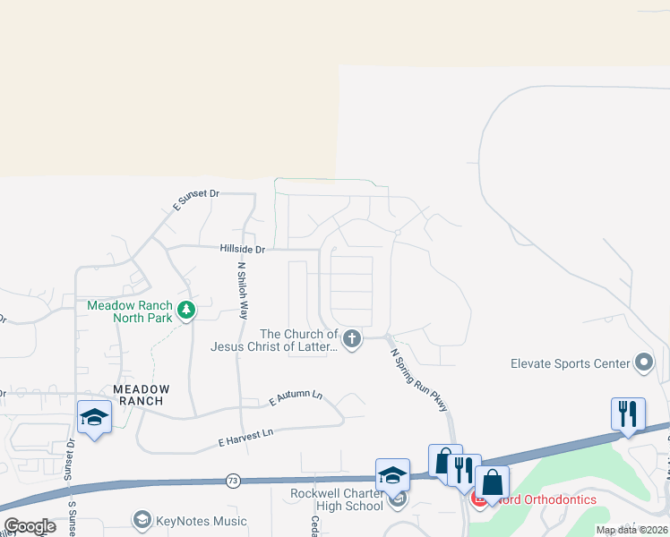 map of restaurants, bars, coffee shops, grocery stores, and more near 3331 East Stillwater in Eagle Mountain