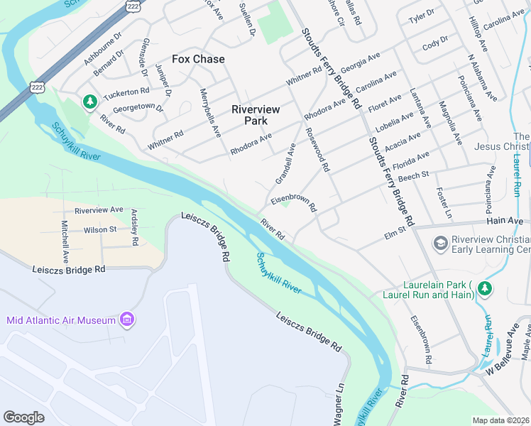map of restaurants, bars, coffee shops, grocery stores, and more near 3511 River Road in Reading