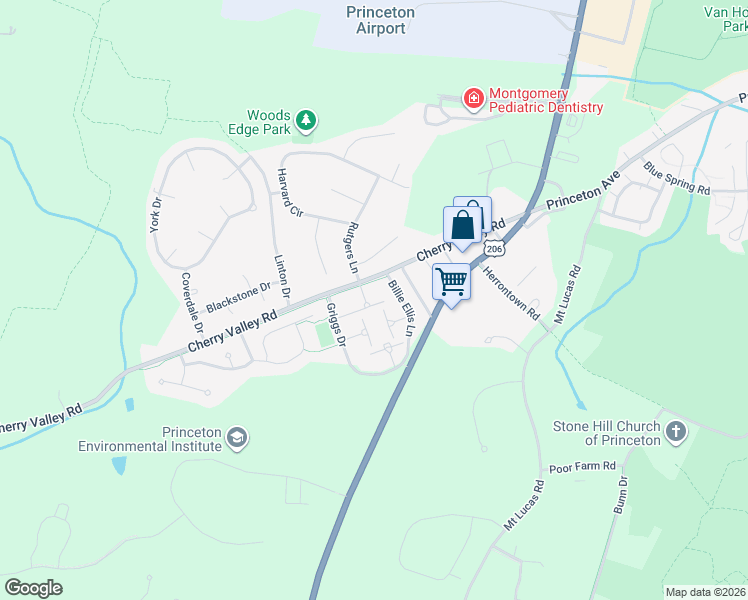 map of restaurants, bars, coffee shops, grocery stores, and more near 231 William Livingston Court in Princeton