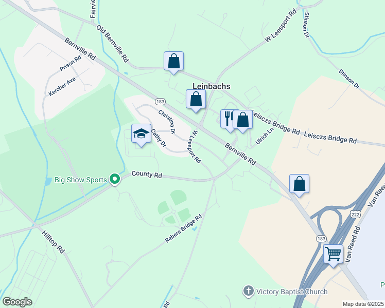 map of restaurants, bars, coffee shops, grocery stores, and more near 820 West Leesport Road in Leesport