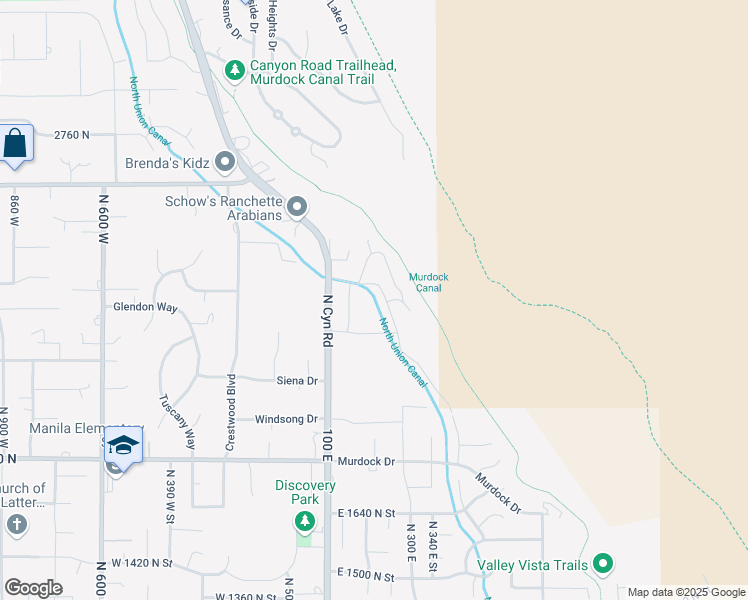 map of restaurants, bars, coffee shops, grocery stores, and more near 2251 North 270 East in Pleasant Grove