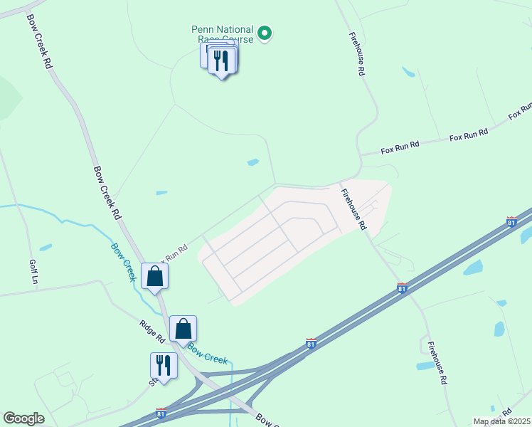map of restaurants, bars, coffee shops, grocery stores, and more near 25 Dallas Drive in Grantville