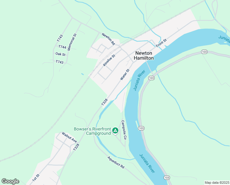 map of restaurants, bars, coffee shops, grocery stores, and more near 655 Water Street in Mount Union