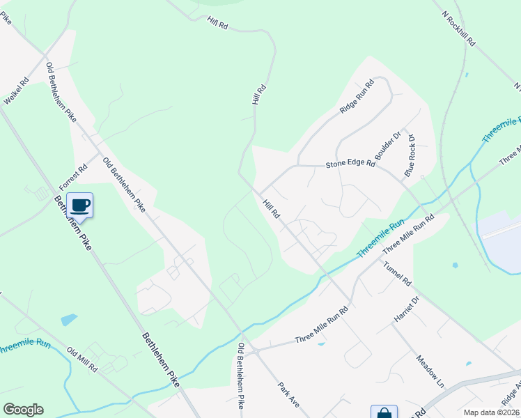 map of restaurants, bars, coffee shops, grocery stores, and more near 59 Stone Edge Road in Sellersville