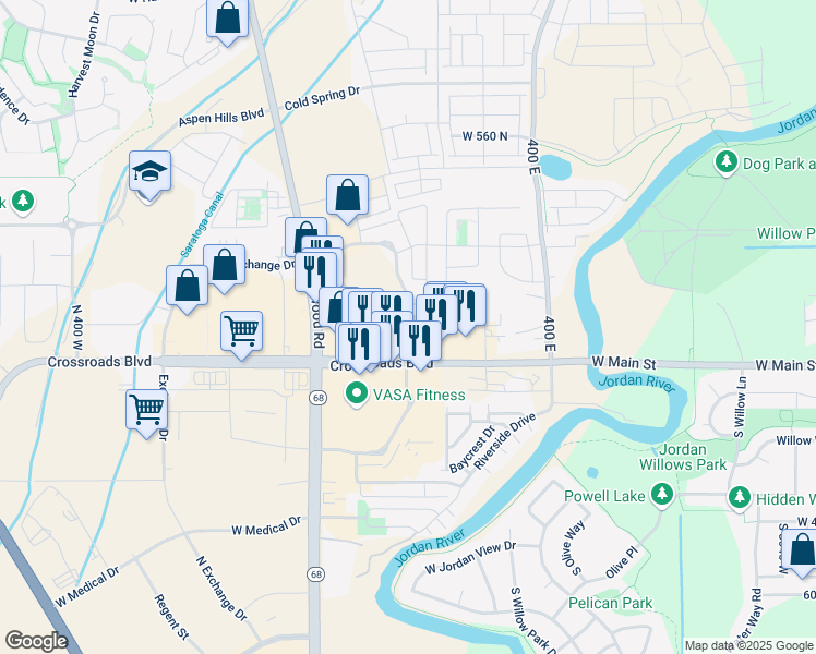 map of restaurants, bars, coffee shops, grocery stores, and more near 1509 Commerce Drive in Saratoga Springs