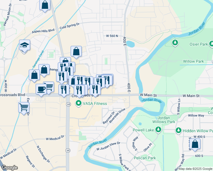 map of restaurants, bars, coffee shops, grocery stores, and more near 251 Sunshine Drive in Saratoga Springs